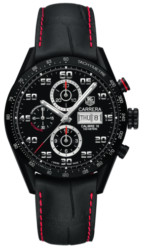 TAG Heuer Carrera Calibre 16 Day-Date 43 Titanium PVD / Black / Alligator